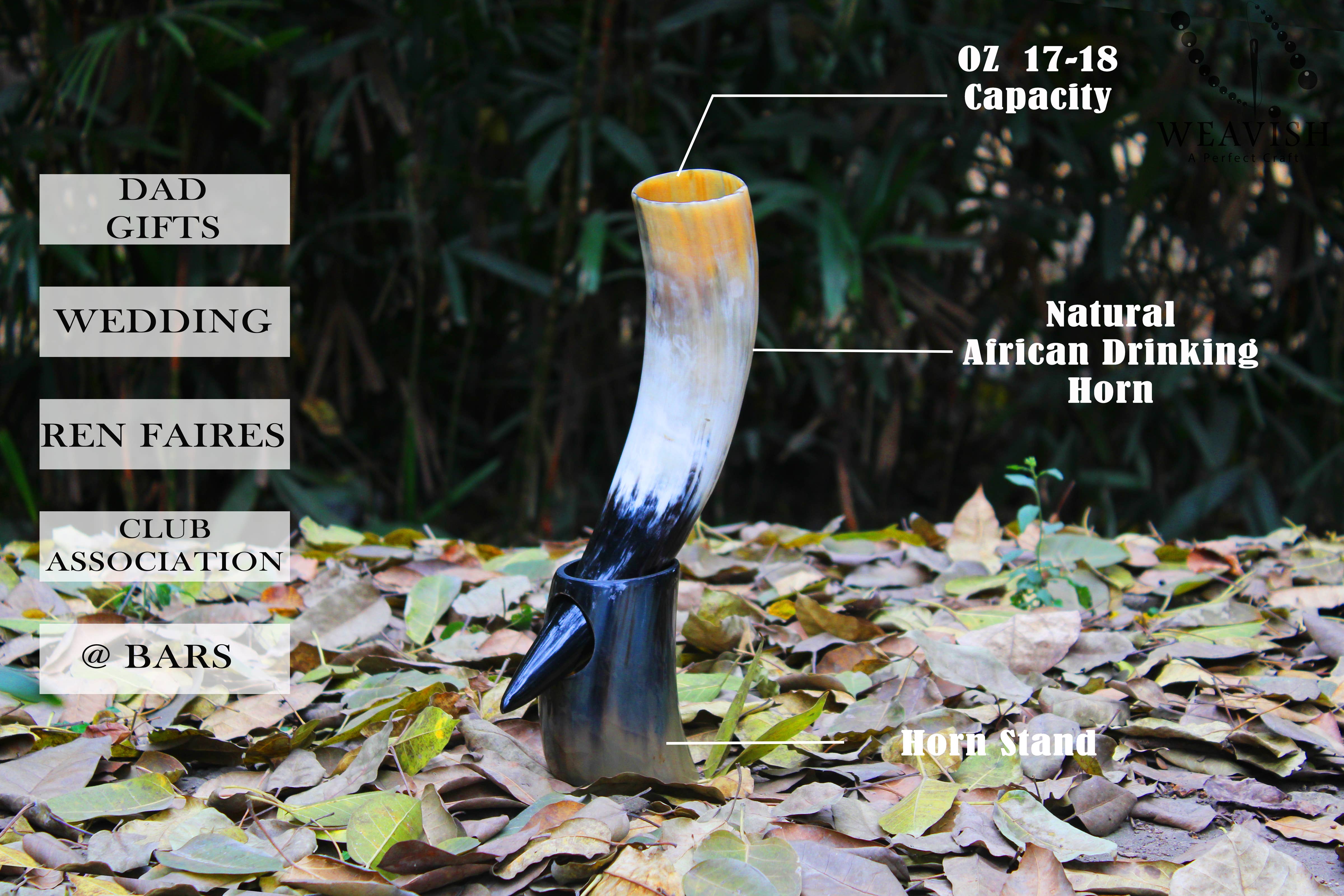 KANGURAH - Wholesale Drinking Glass/Cup - Viking Drinking Horn with Stand , Groomsmen's gift3