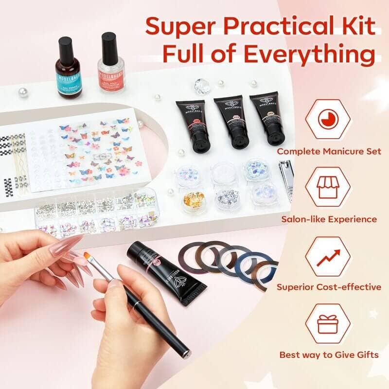 Modelones - Wholesale Nailcare Set - Elegant - 42Pcs 6 Colors Poly Nail Gel Kit4