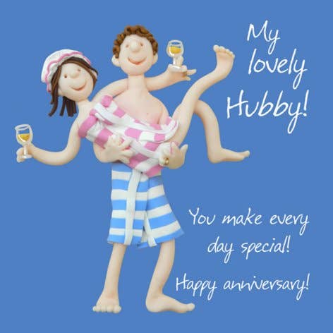 Carte d'anniversaire - Lovely Husband pour la vente par Inky Blue Ltd t/a Holy Mackerel