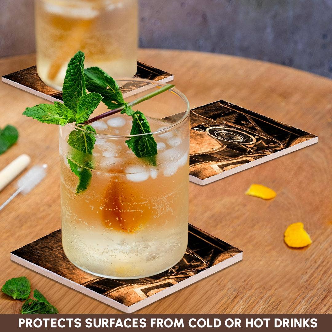 3dRose - Wholesale Coasters - 3dRose, Image of Old Grungy Film Camera, Coaster2