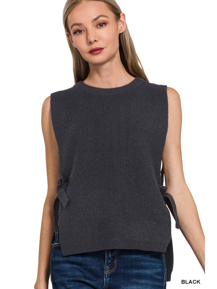 42POPS - Wholesale Outerwear Vest - Women's - `.0806 Side Tie Sweater Vest SI-2853610