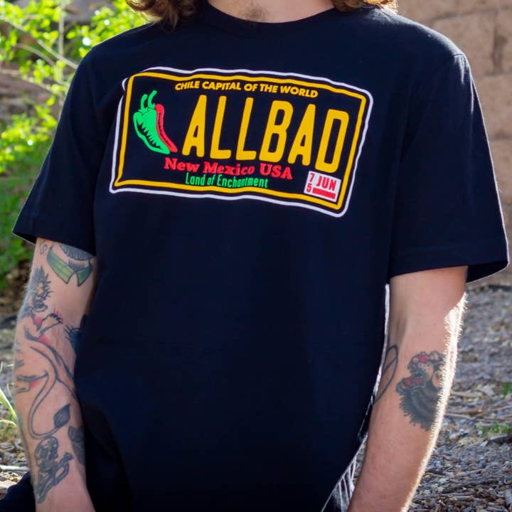 All Bad Chile Plate - Black Unisex Tee for wholesale by Metal the Brand