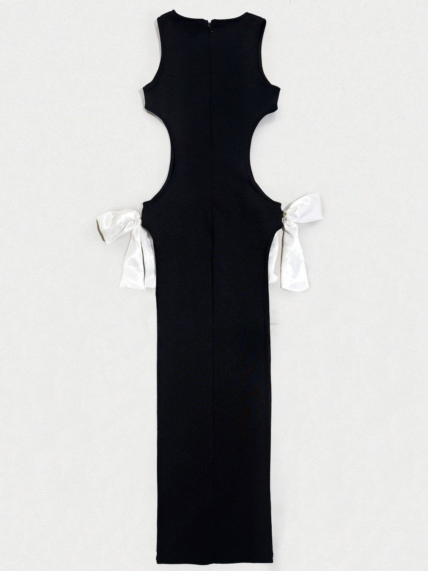 Sanyao Fashion – Großhandel Kleid – Damen – SY065 Sultry Schlitzstrickkleid mit Schleifenakzent - Frühling/Sommer10