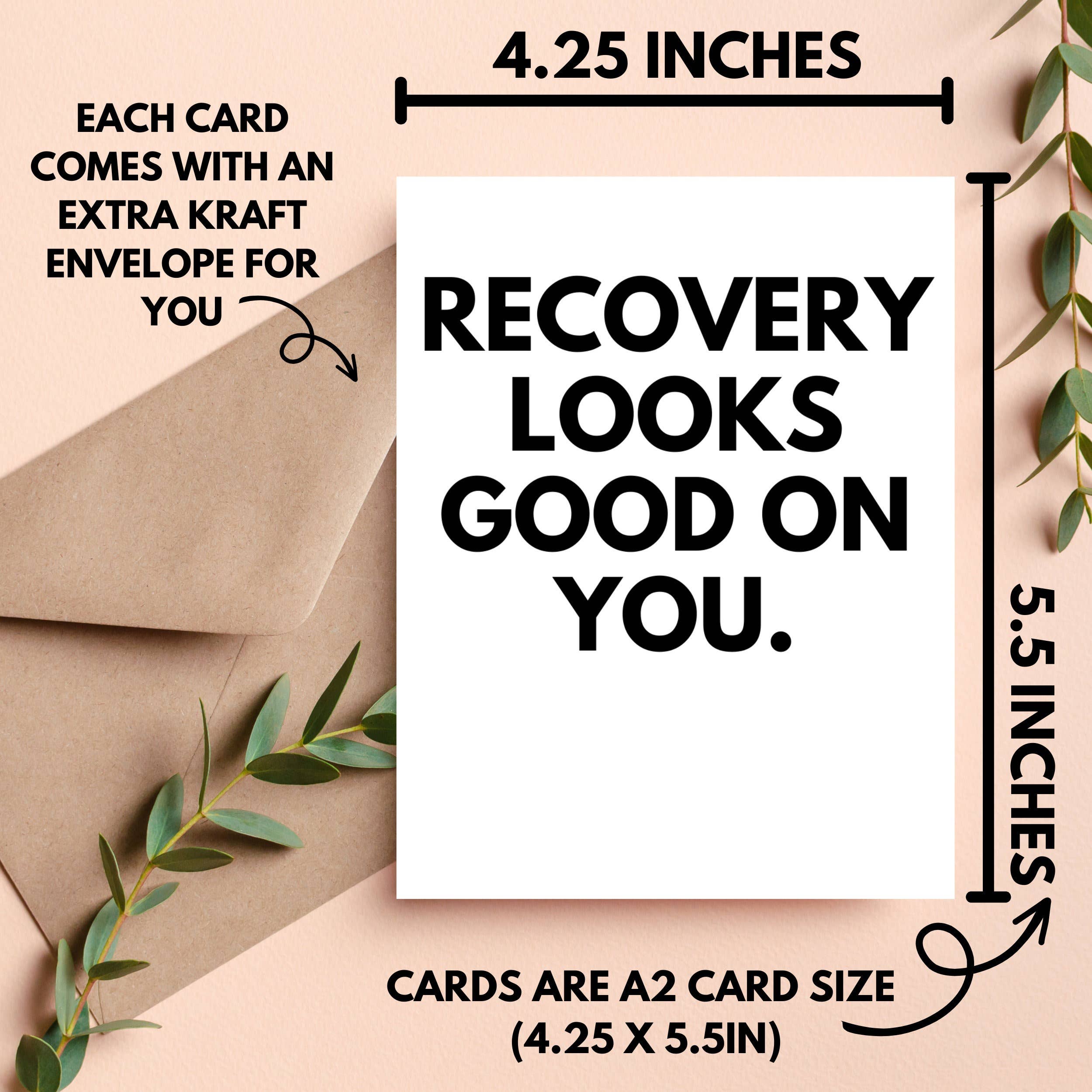 As Told By Ellie - Wholesale Encouragement Card - Recovery Looks Good On You Card, Sobriety Gifts1