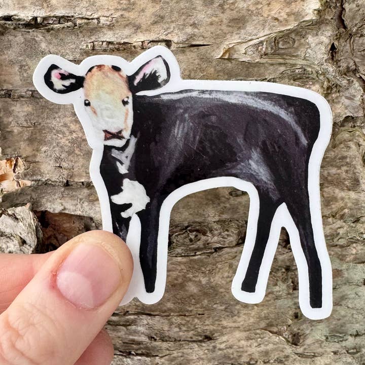 Autocolante de Bezerro Preto Fuzzy por atacado de Willough Designs