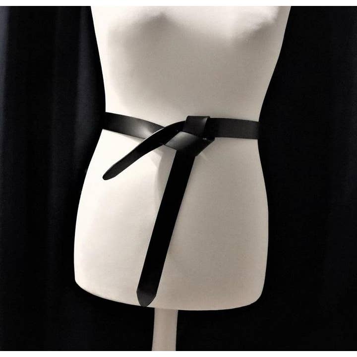 Nero Cintura sottile in pelle nera in vendita all'ingrosso su Faire