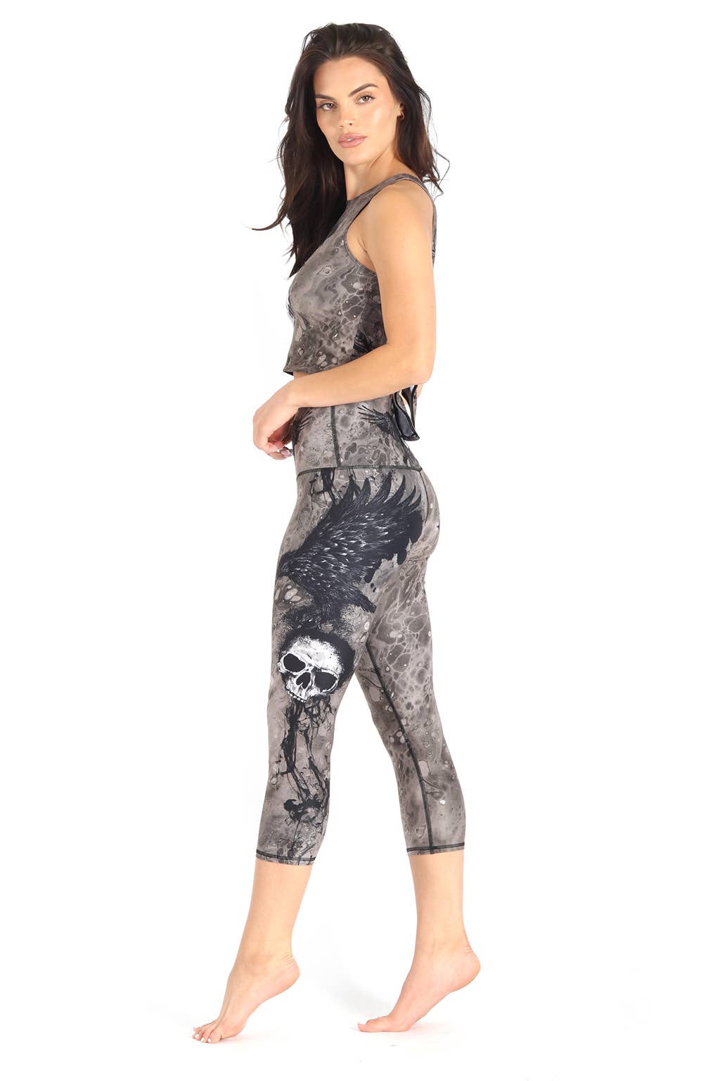 Wholesale The Raven Printed Yoga Crops for your store - Faire