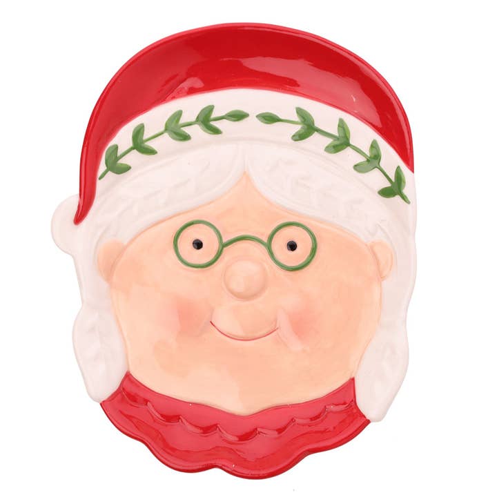 Santa & Friends Keramisch Nordisch Bord - Meneer Claus met Bril voor wholesale door WIDDOP and Co.