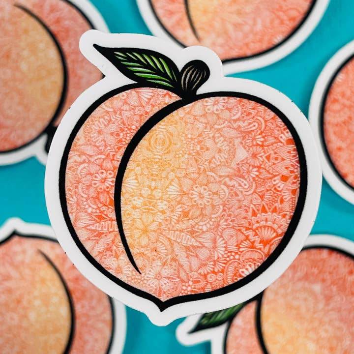Mini Peach Stickers for wholesale by Zenspire Designs