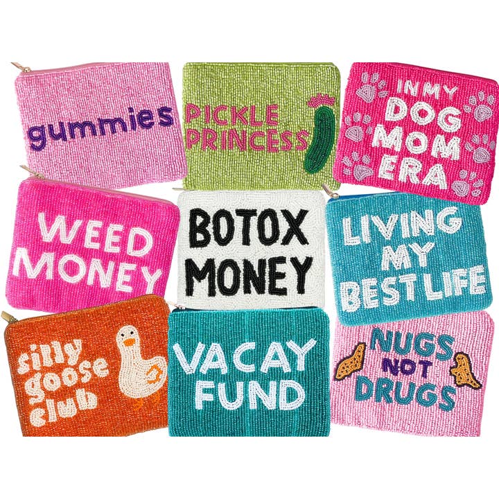 Brittyland - Wholesale Coin Purse - Women's - XL Seed Bead Coin Purses - Cute Coin Pouches
