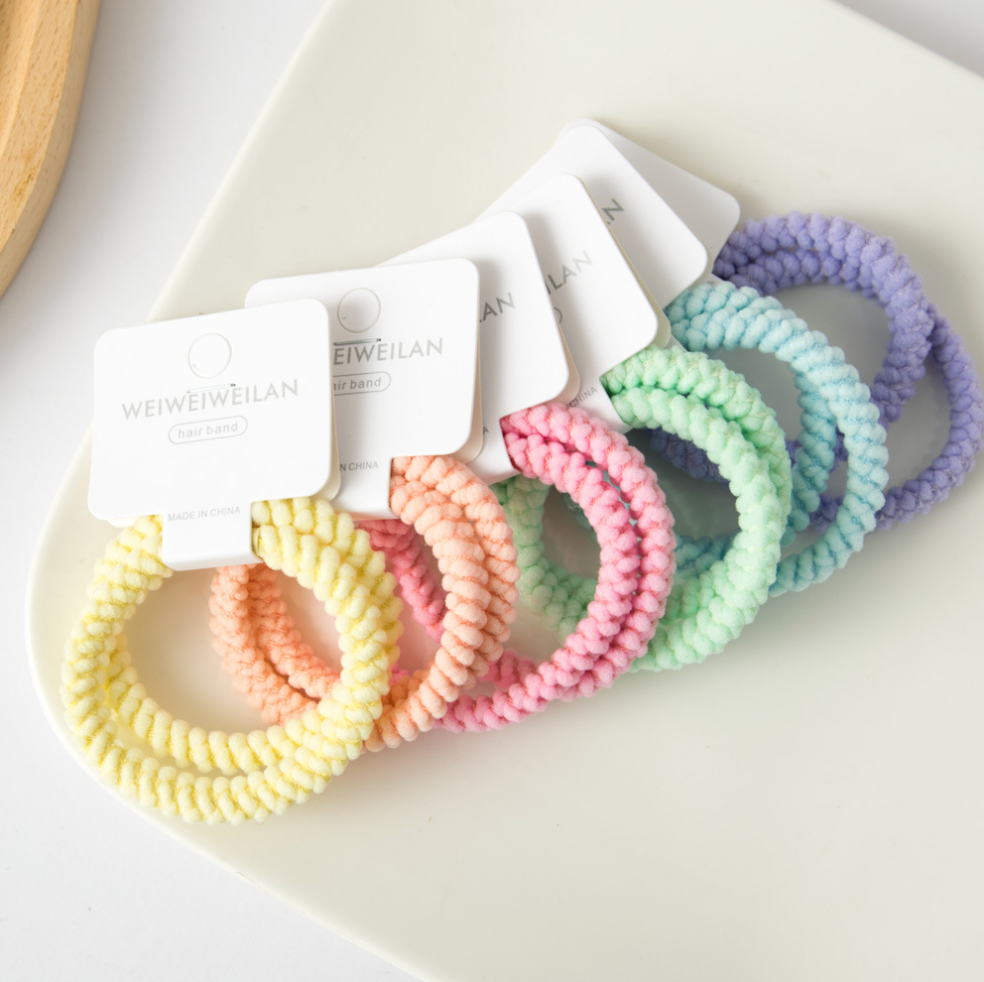 XO Fashion - Wholesale Hair Tie - HT5008 Solid Color Cute Missy Hair Tie 2/unit10