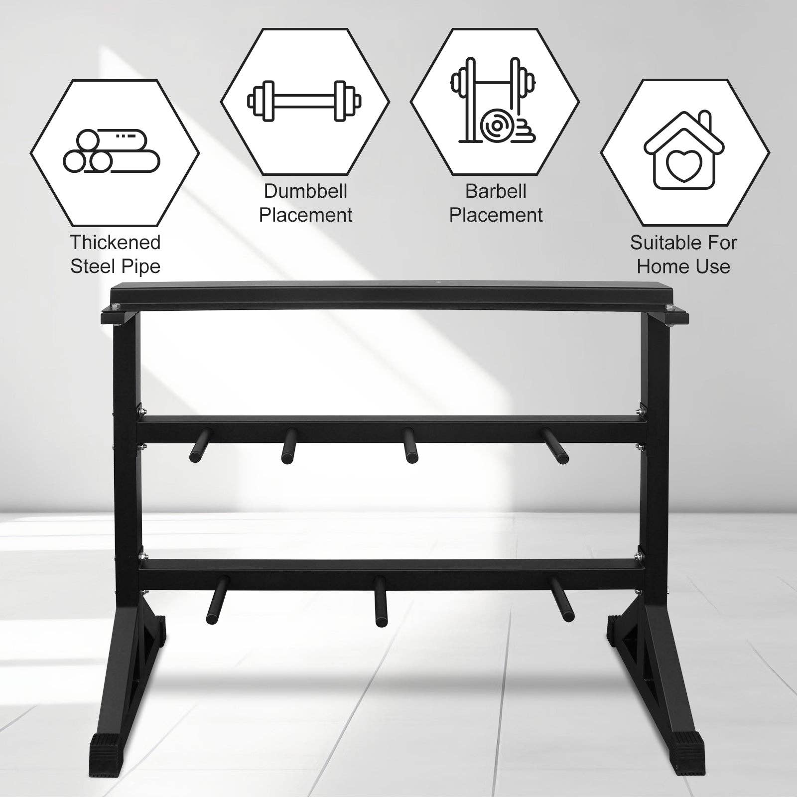 39F Inc. - Wholesale Fitness Equipment - Heavy Duty Dumbbell & Barbell Storage Rack Stand, Black5