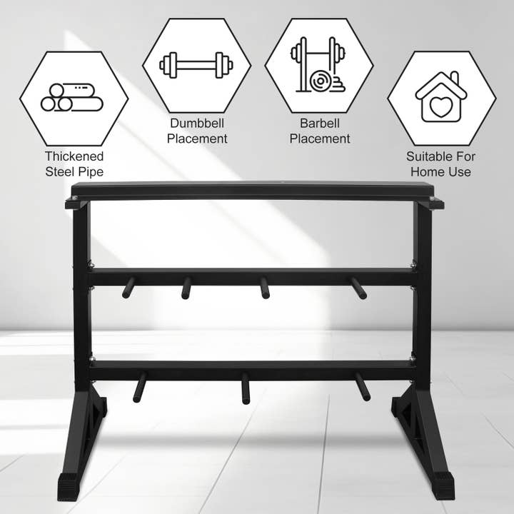 39F Inc. - Wholesale Fitness Equipment - Heavy Duty Dumbbell & Barbell Storage Rack Stand, Black5