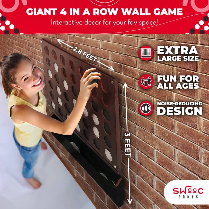 Swooc Games - Wholesale Board Game - Wall Mounted Giant 4 In A Row Game1