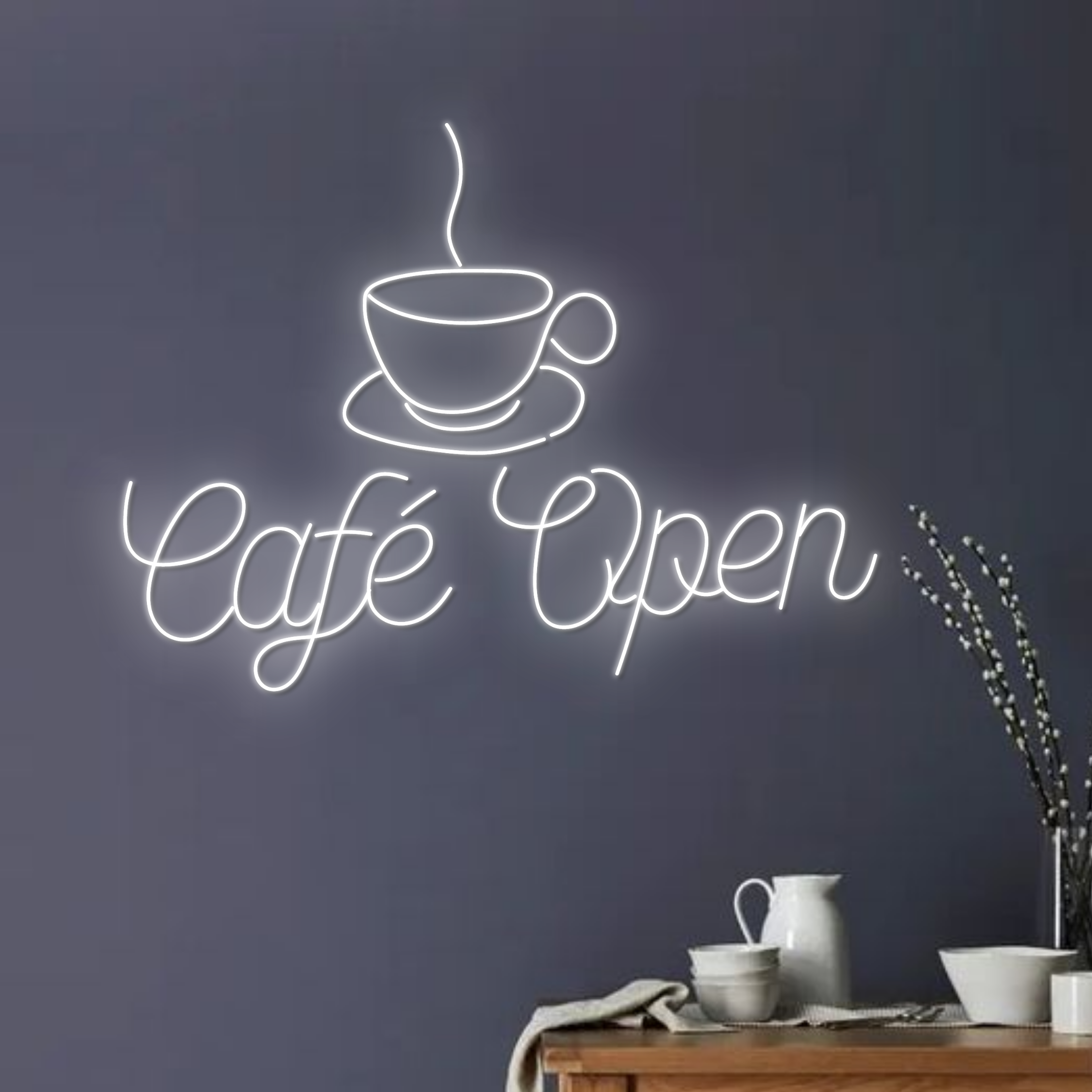 Glow Neon – Engroshandel Neonskilt – Café Åbne neonskilte, Kaffebar Skiltlys Deco1