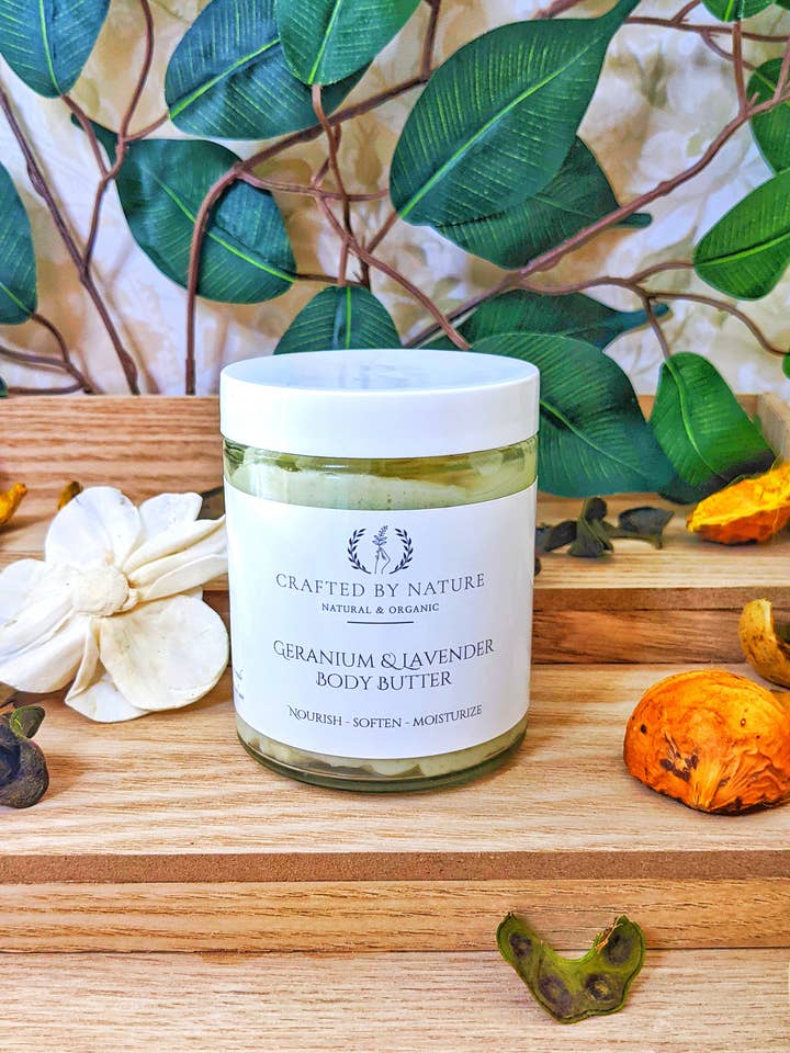 Geranium & Lavender Body Butter for wholesale by Crafted By Nature LLC