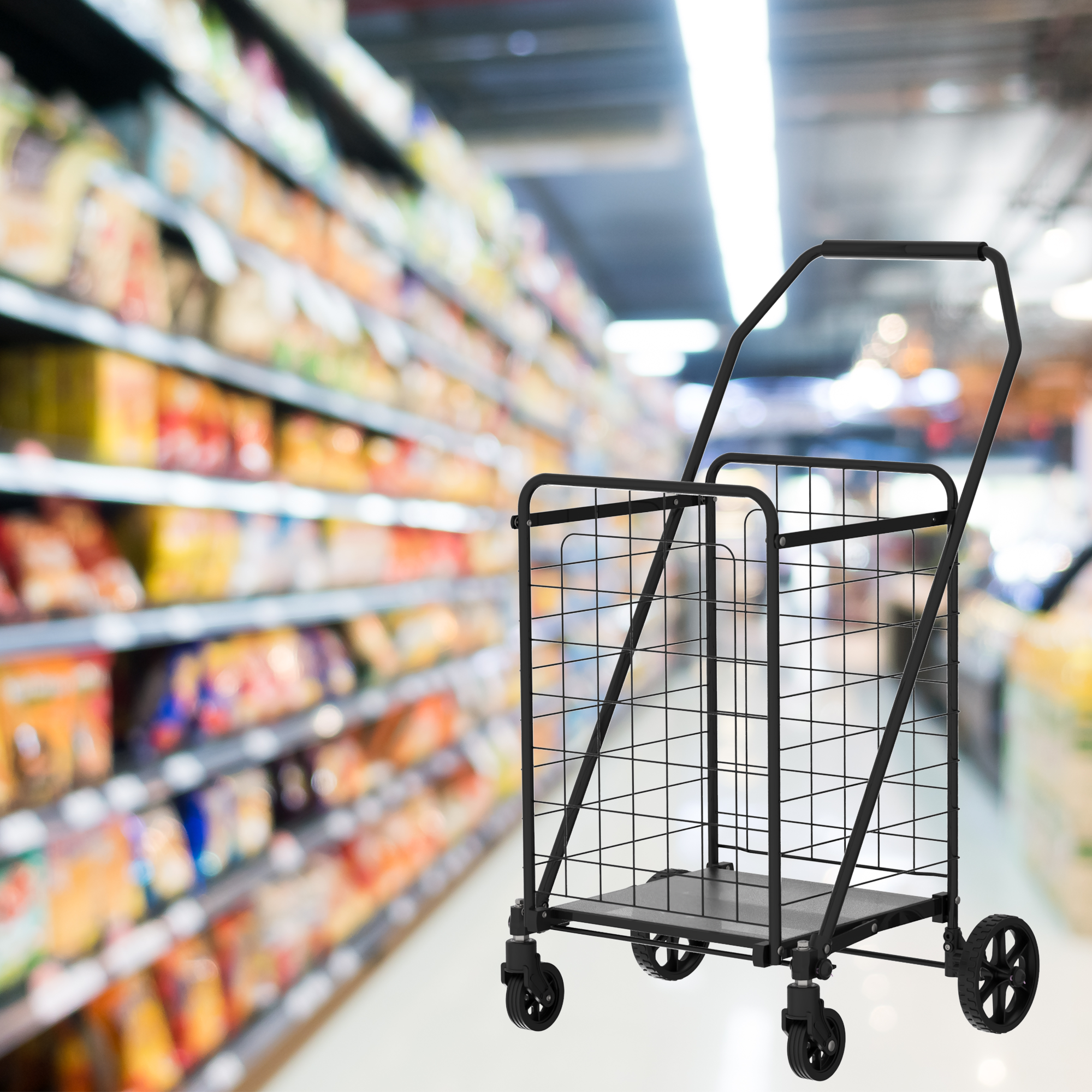 BlakOutlet - Wholesale Grocery/Shopping Bag - Shopping Cart with Shelf,Grocery Cart on Wheels, Foldable Utility Shopping Carts7