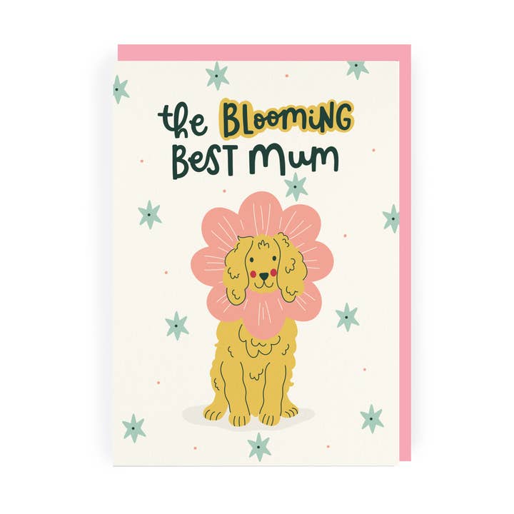 Blooming Best Mum Mother's Day Card - Cute Dog Card for Mum for wholesale by Abbie Imagine