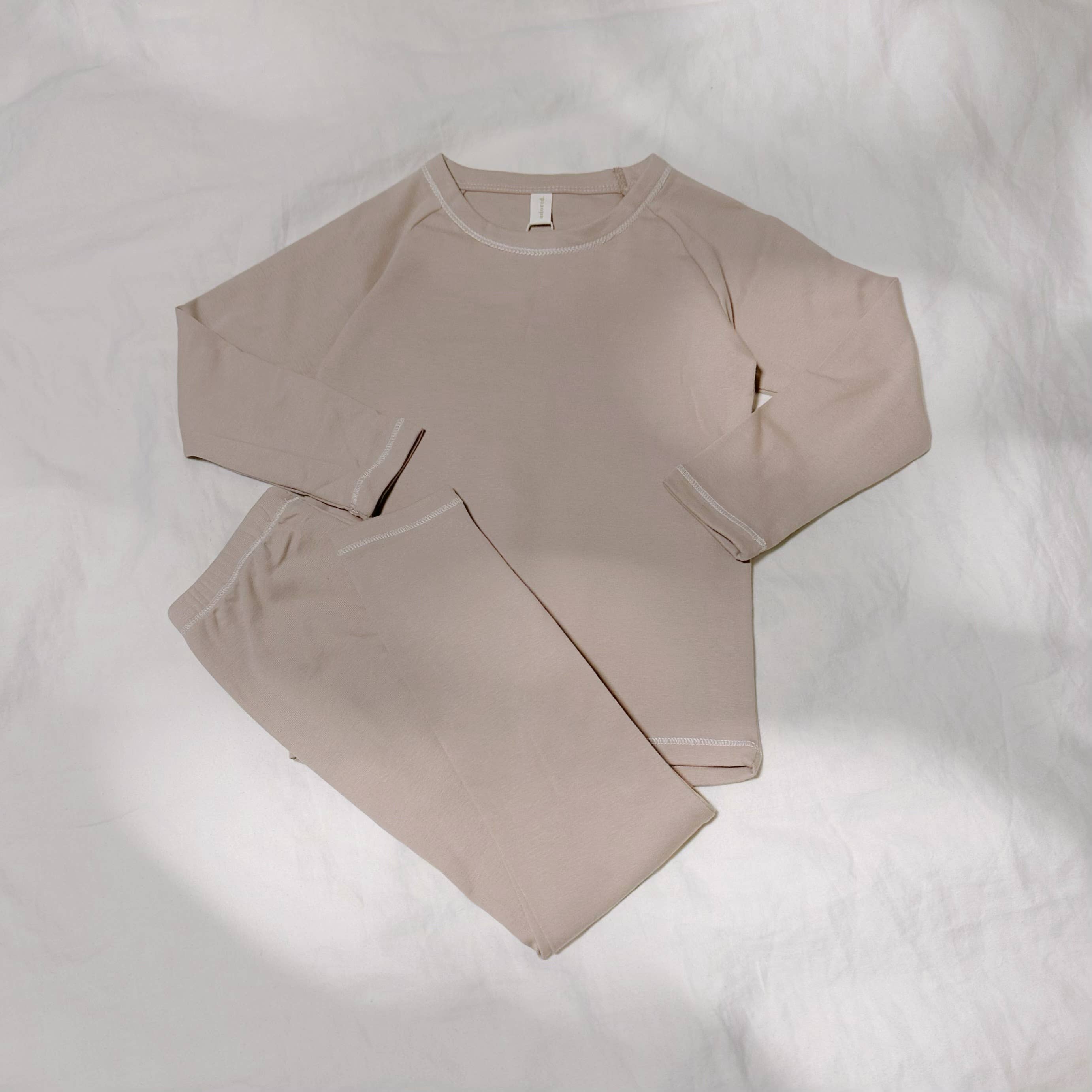 Adored - Vendita all'ingrosso Completo top e leggings - Bambini - Set top e leggings essenziali - beige