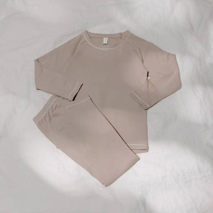 Adored - Wholesale Top & Leggings Set - Kids - Back to Basics Top & Leggings Set - Beige
