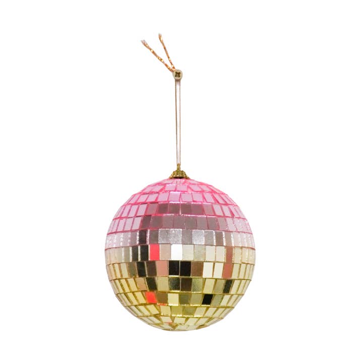 Christmas Decoration - Christmas Hanger - Discoball - Foam - Pink/Gold - 8x8x8cm for wholesale by Housevitamin bv