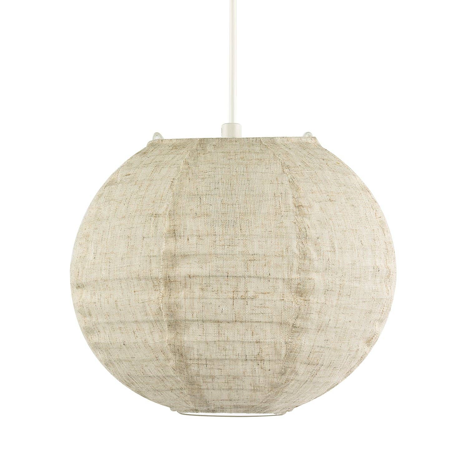 Happy Homewares – wholesale Lampshade – Chic Natural Linen Fabric Oatmeal Spherical Pendant Lighting Shade0