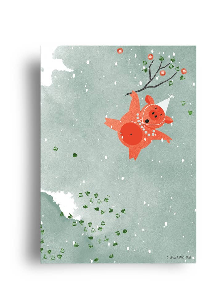 postcard 'party animal’ for wholesale by STUDIOZWAANSTRAAT