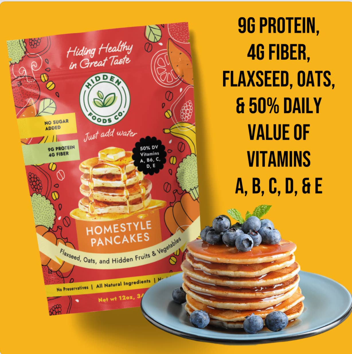 Hidden Foods Co - Wholesale Pancake Mix - Hidden Foods Homestyle Pancake Mix1