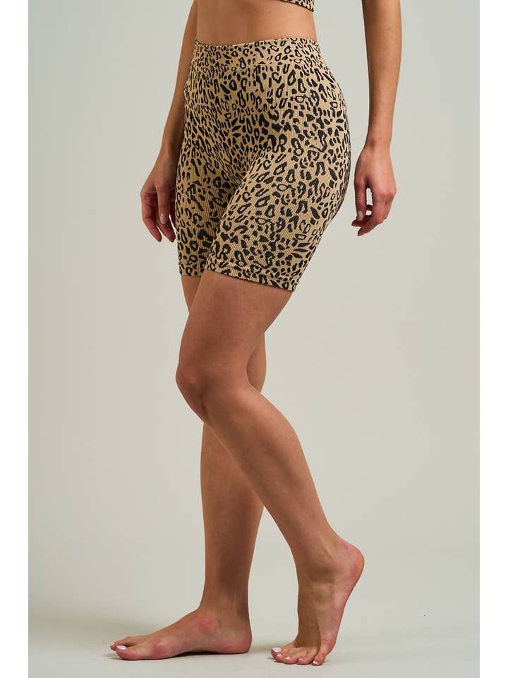 ANWND - Wholesale Athletic Shorts - Women's - 5943 - LEOPARD PRINTED BIKER SHORTS 6