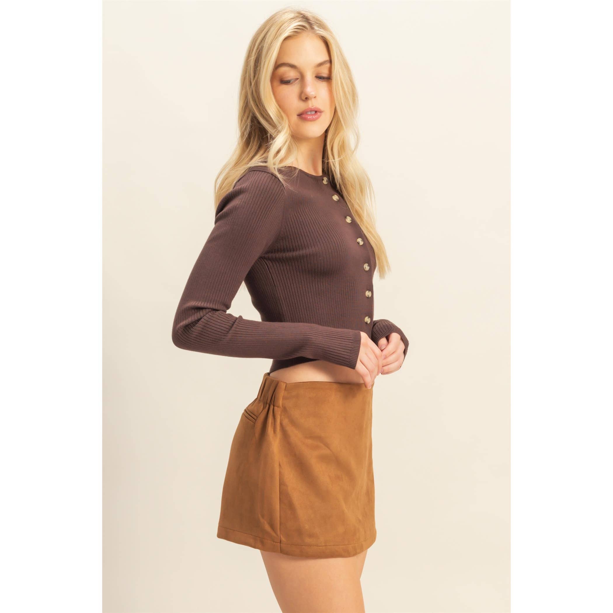 HYFVE - Vendita all'ingrosso Top in maglia - Donna - Top a coste con bottoni8