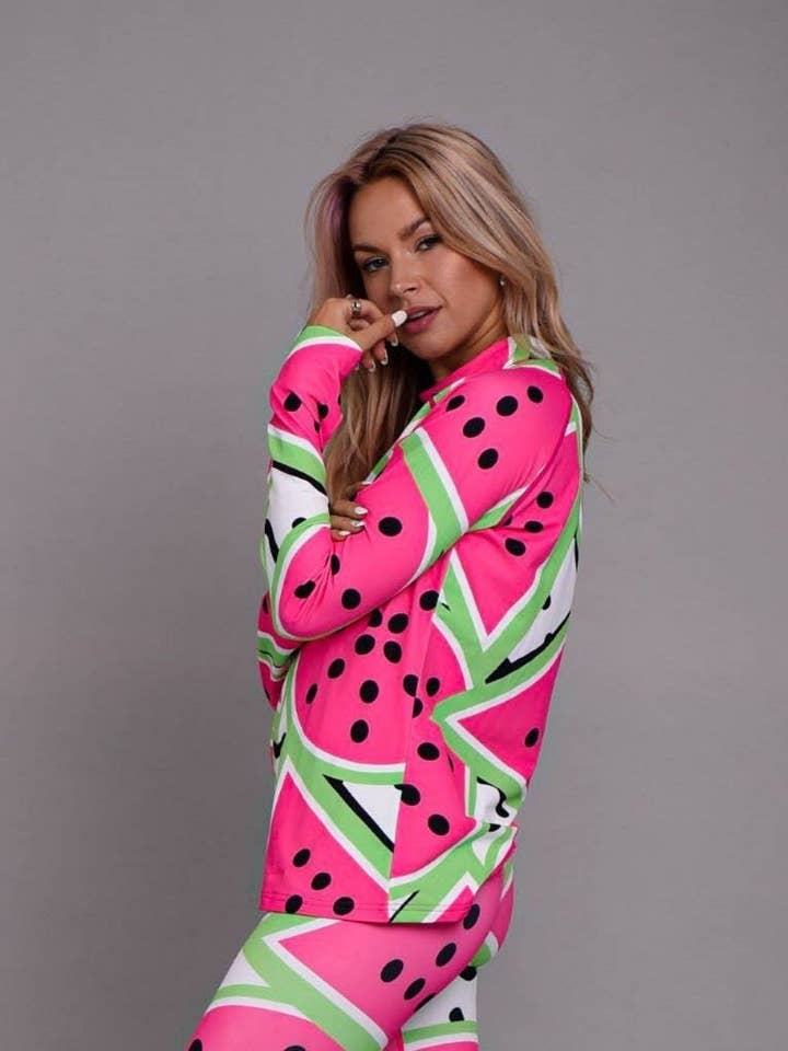 Haut couche de base rose pastèque pour femme pour la vente par OOSC CLOTHING
