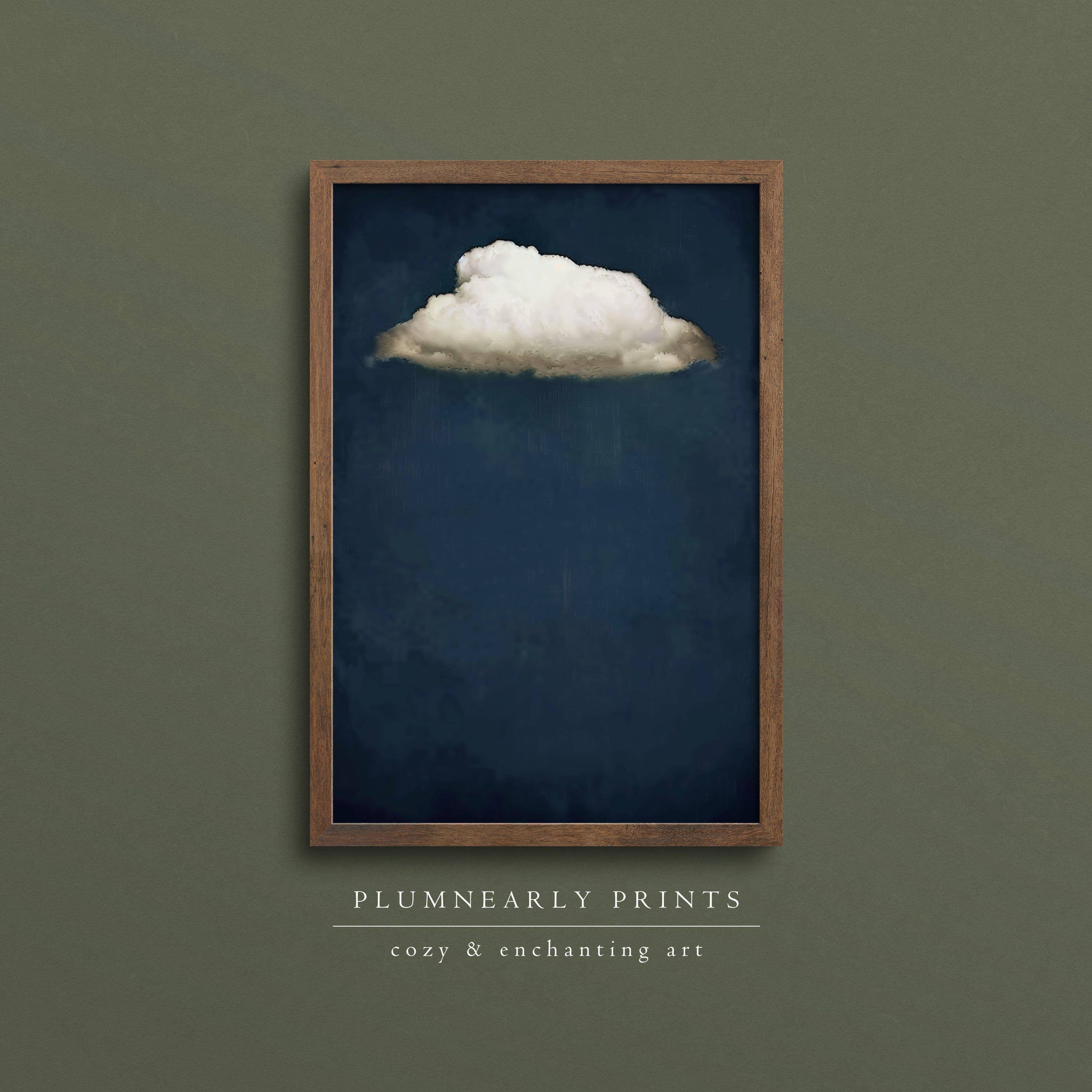 Plumnearly Prints - Wholesale Art Print - Indigo Blue White Cloud Oil Painting Fine Art Print Poster 82