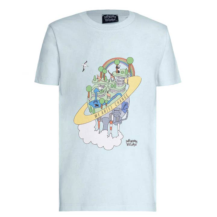 Camisa Earth Day T para Crianças em Verde Menta por atacado de Infantium Victoria