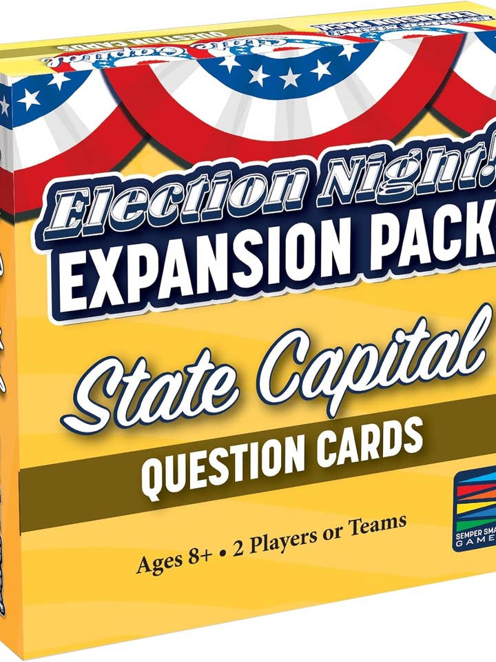 Election Night! Game State Capital Expansion Pack: for Use with Election Night! Game to Make Learning State Capitals Fun! for wholesale by Semper Smart Games LLC