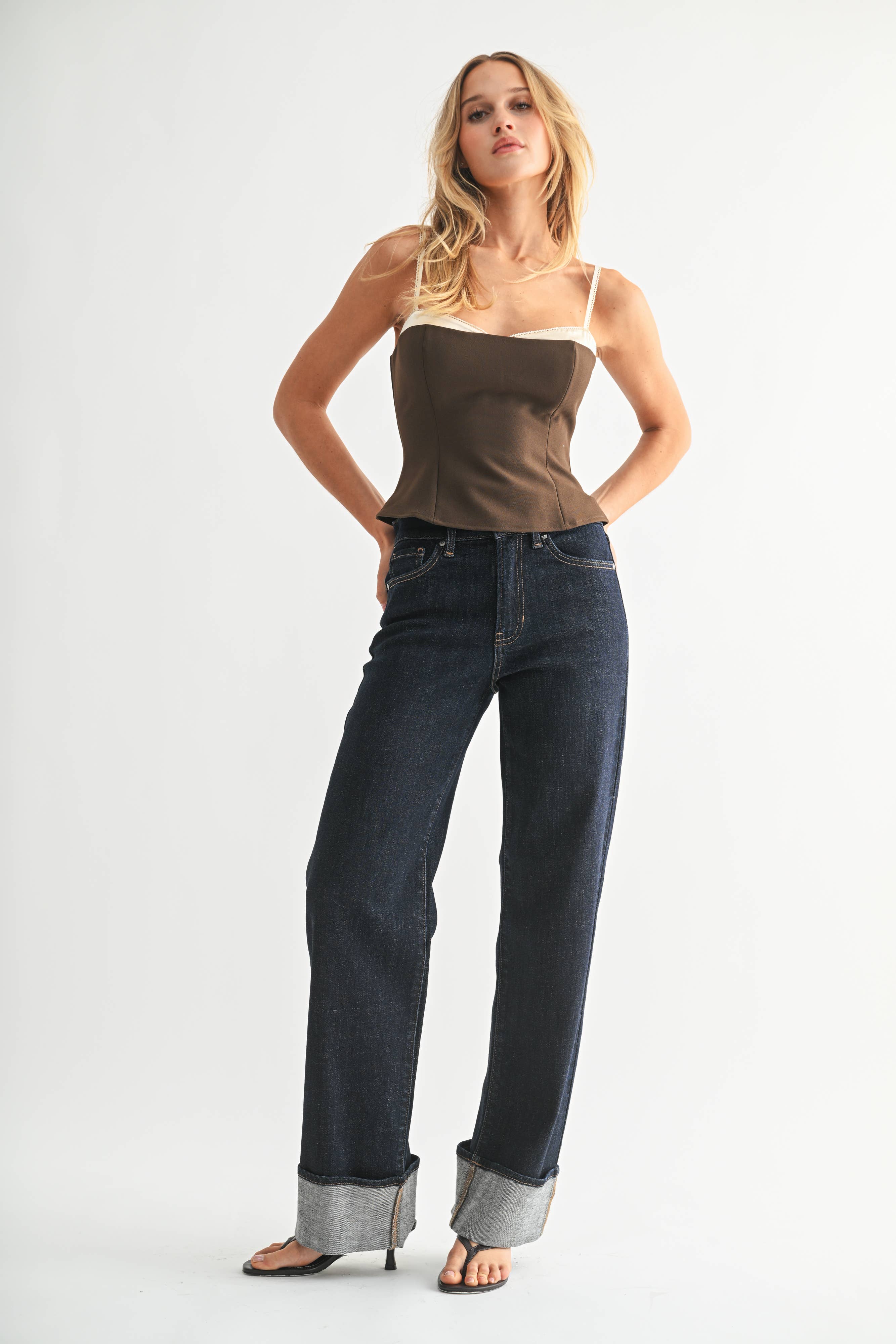 JBD - Wholesale Jeans - Women's - DP854 - SUP - Cuffed Wide Leg