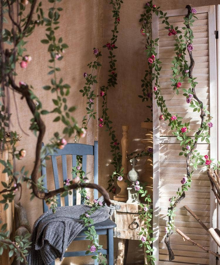 Rustic Reach - Vente Plantes artificielles - Rose en soie, 57 pouces de long6