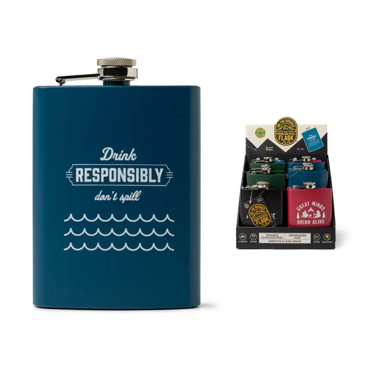 DM Merchandising - Wholesale Flask - Bunk House On The Rockies Stainless Steel Flask