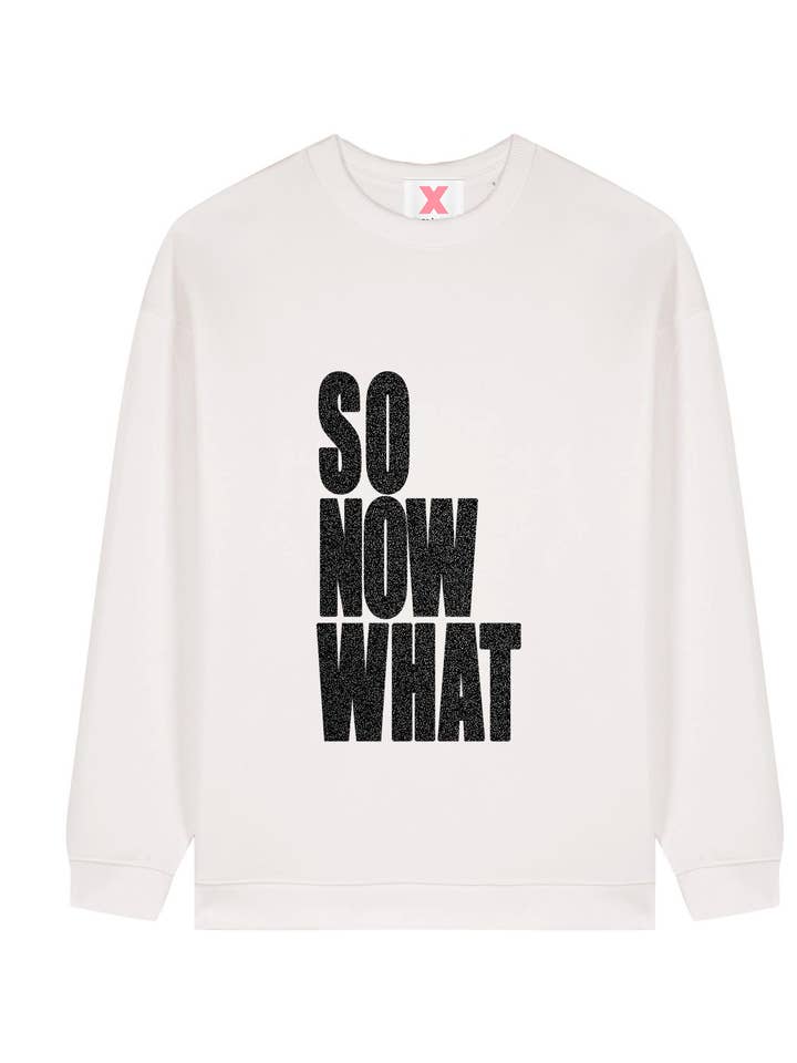 Sudadera Boyfriend SO NOW WHAT Off White lentejuelas Negro para venta al por mayor de Twenty Five