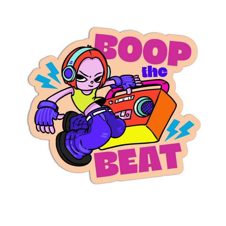 Girls Printing House - Wholesale Sticker - Boop The Beat DJ Set Textured Stickers