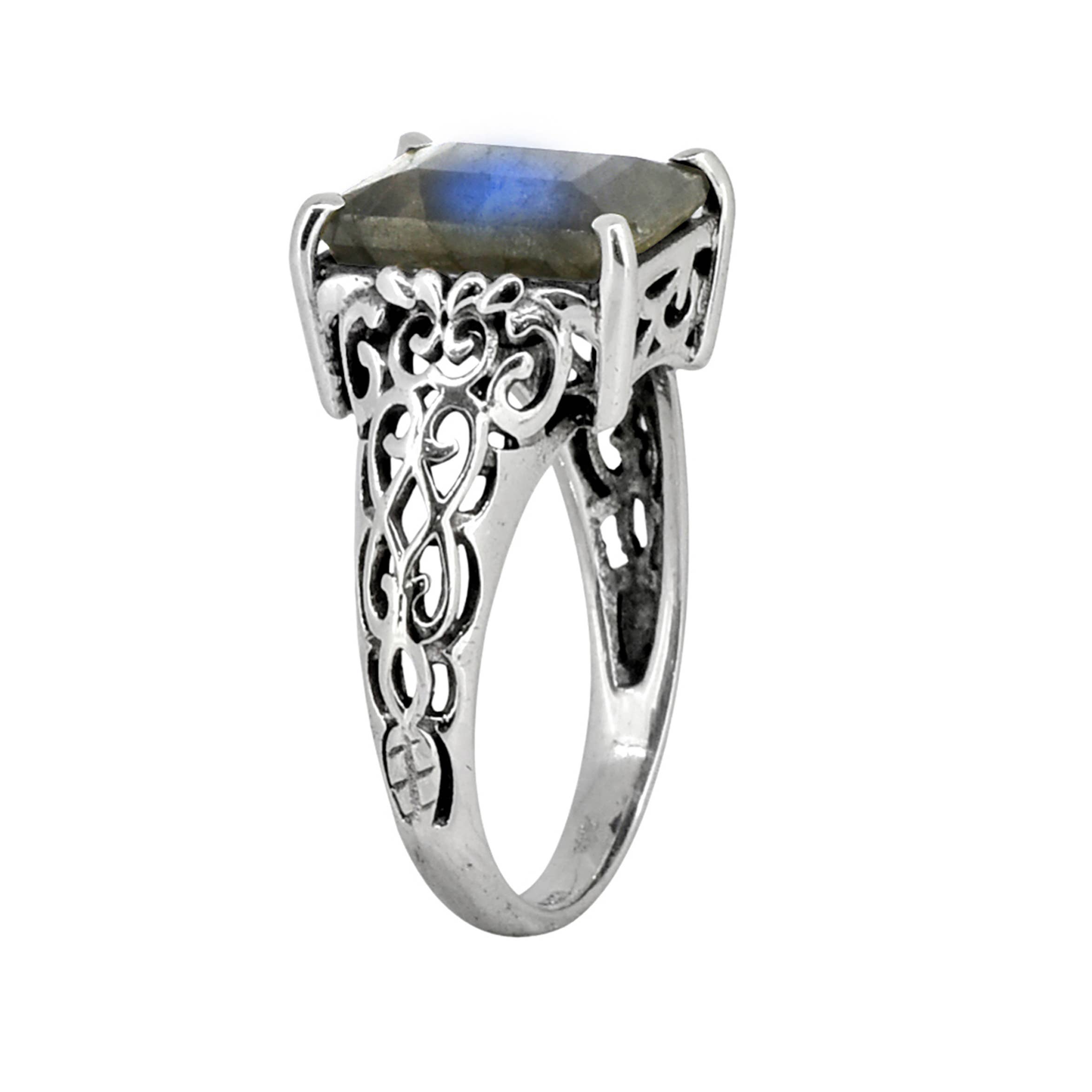 Tiramisu - Wholesale Single Stone/Solitaire Ring - 925 Sterling Silver Labradorite Flingree Gemstone Ring3