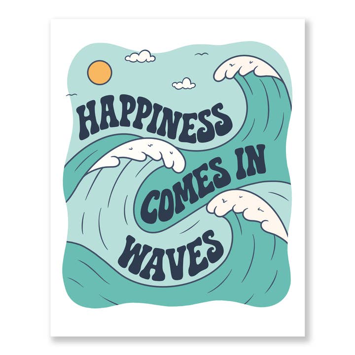 Happiness Comes In Waves Wall Art Print for wholesale by Chie Tamada