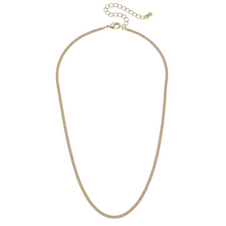 Canvas Style - Wholesale Pendant/Charm Necklace - Mandy Tiny Box Chain Necklace in Shiny Gold