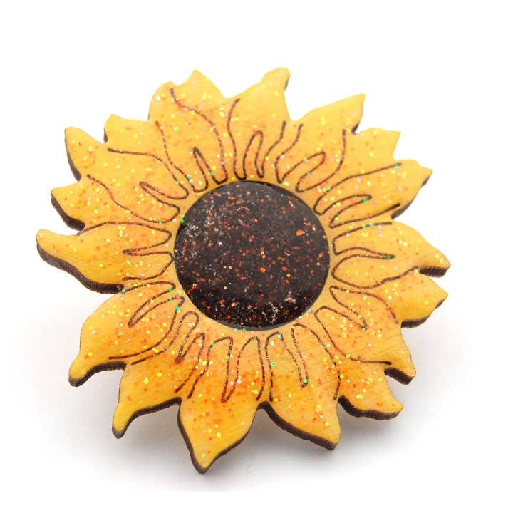 Sunflower Brooch for wholesale by Bekbek Makes