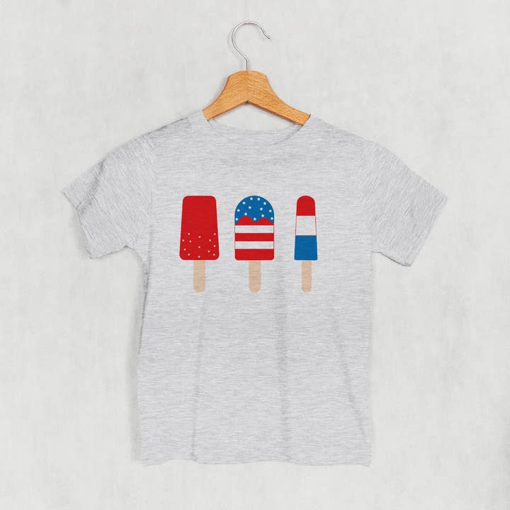 Ivy + Cloth - Wholesale Screen Printed T-Shirt - Kids - Red White & Blue Popsicles (Kids)