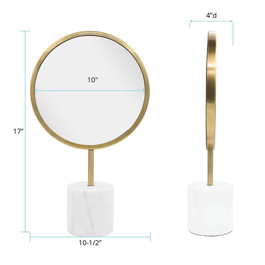 Howard Elliott on Faire - Wholesale Compact Mirror - The Bogna Marble Tabletop Mirror, Round2