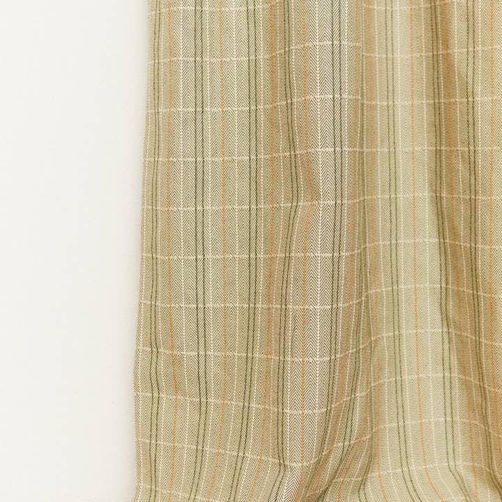 Eturel Madrid - Wholesale Curtain - Green herringbone curtain1