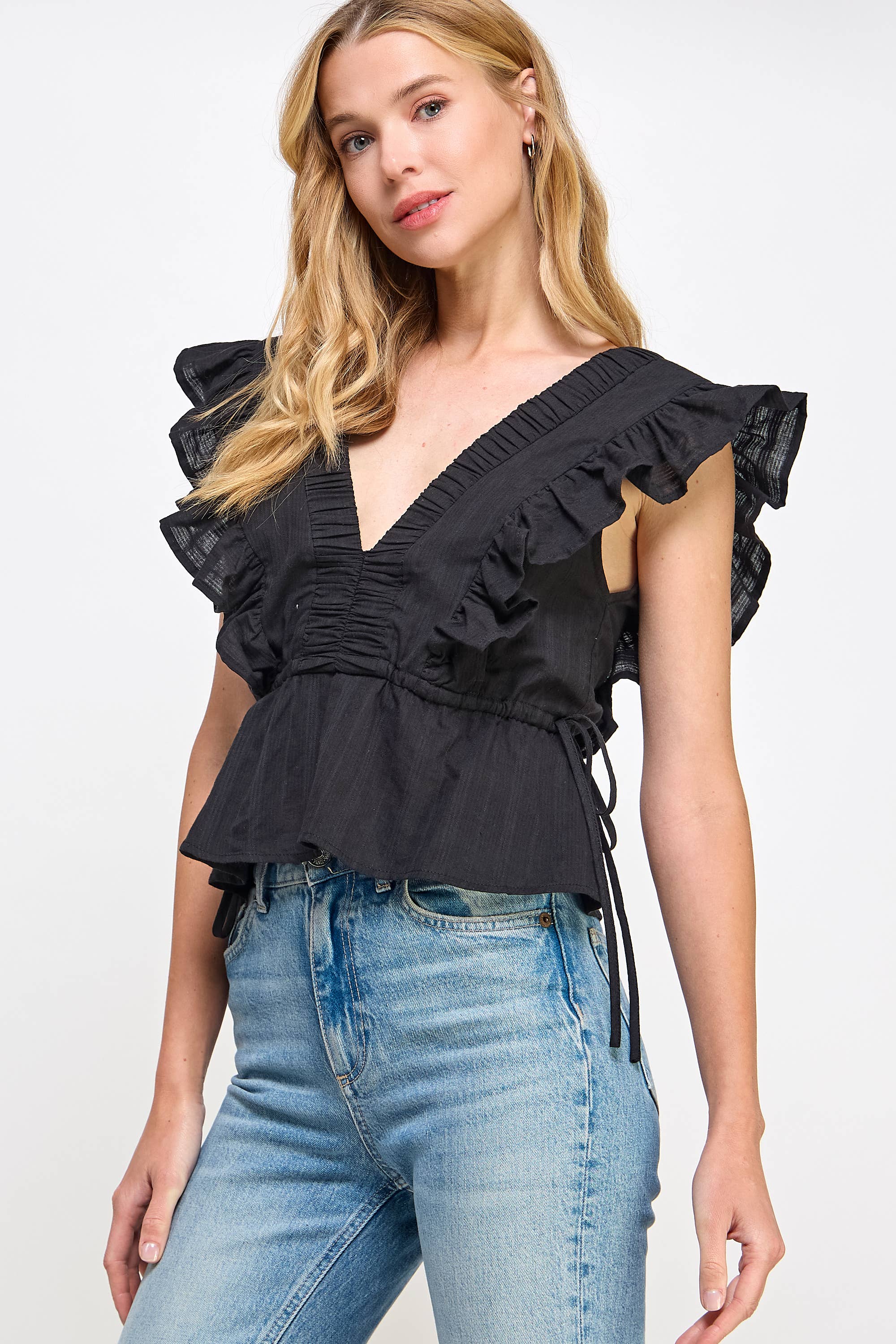 Strut & Bolt – wholesale Blouse – Women’s – Smocked Detail Ruffle Top4