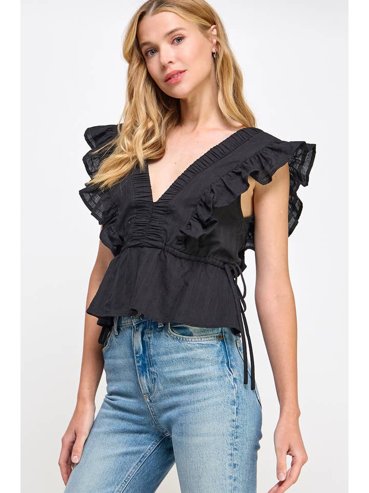 Strut & Bolt – wholesale Blouse – Women’s – Smocked Detail Ruffle Top4