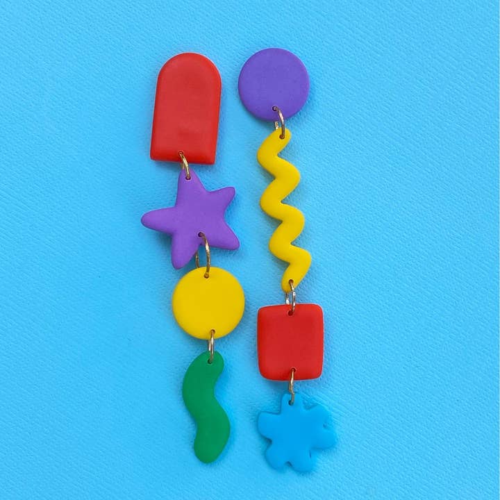Mismatched shape dangles for wholesale by Sunny and Sal