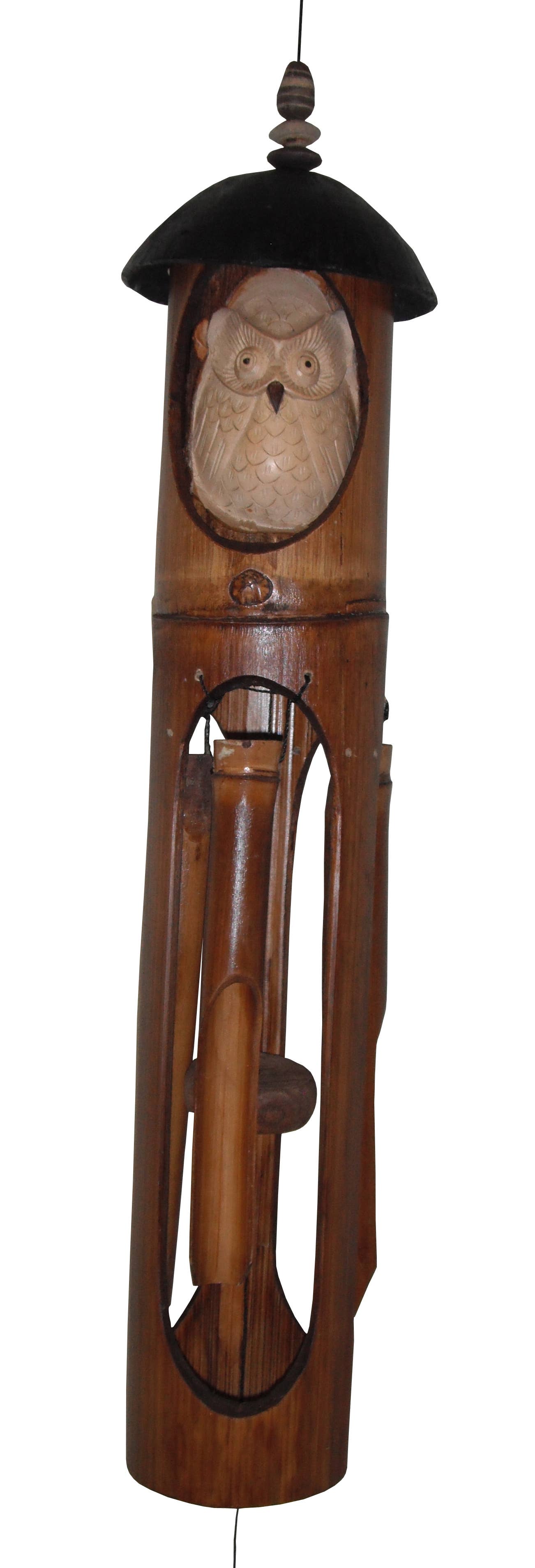 Cohasset Gifts - Wholesale Wind Chime - Jendela w/Owl bamboo Wind Chime0